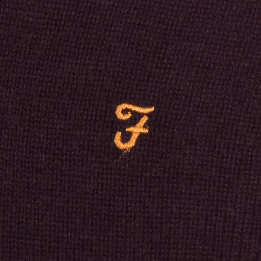Image number 3 for Farah Maidstone Knit Jumper Purple