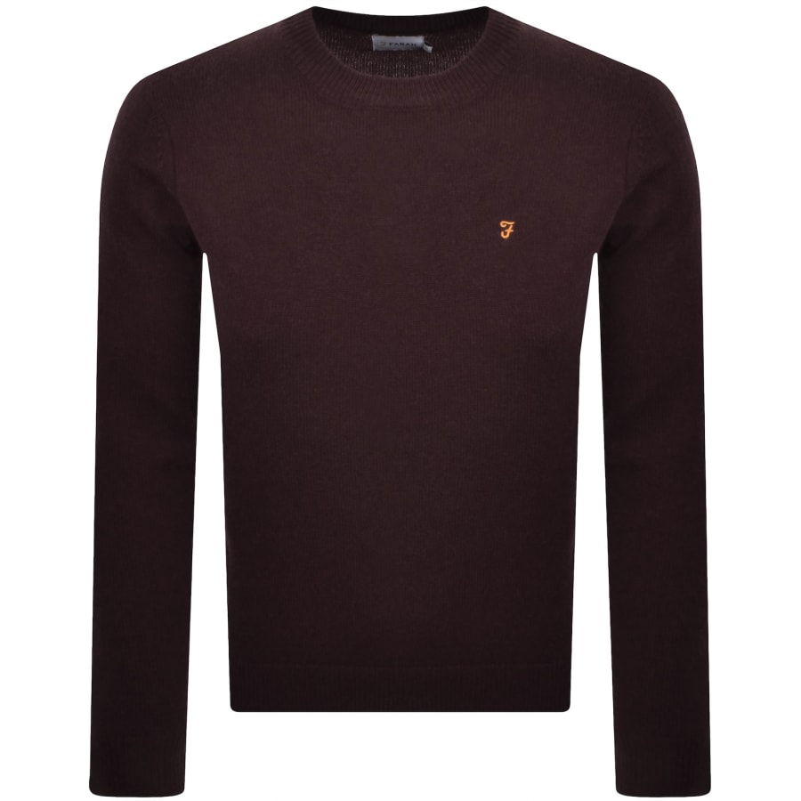 Image number 1 for Farah Maidstone Knit Jumper Purple