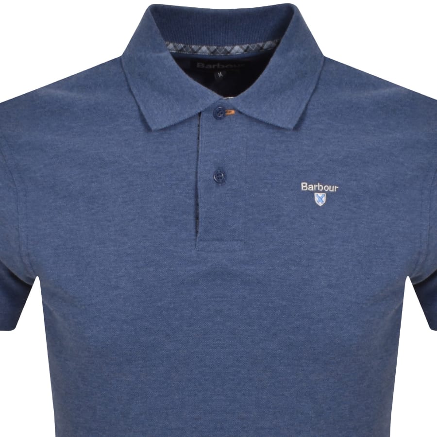 Image number 2 for Barbour Tartan Pique Polo T Shirt Blue