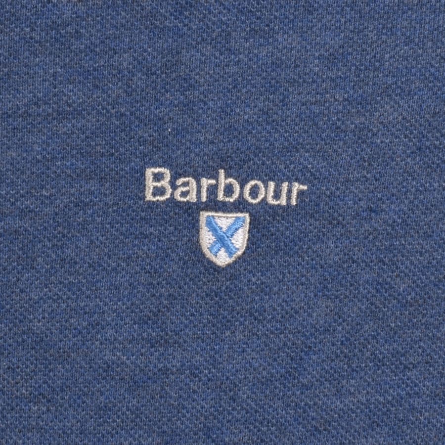 Image number 3 for Barbour Tartan Pique Polo T Shirt Blue