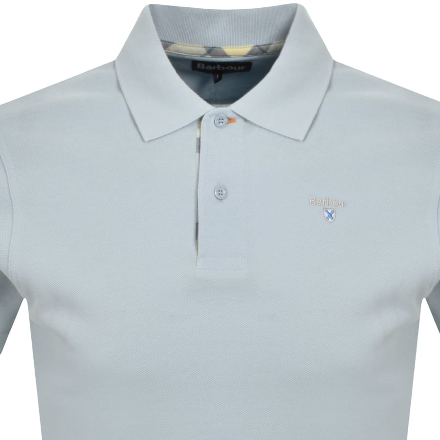Image number 2 for Barbour Tartan Pique Polo T Shirt Blue