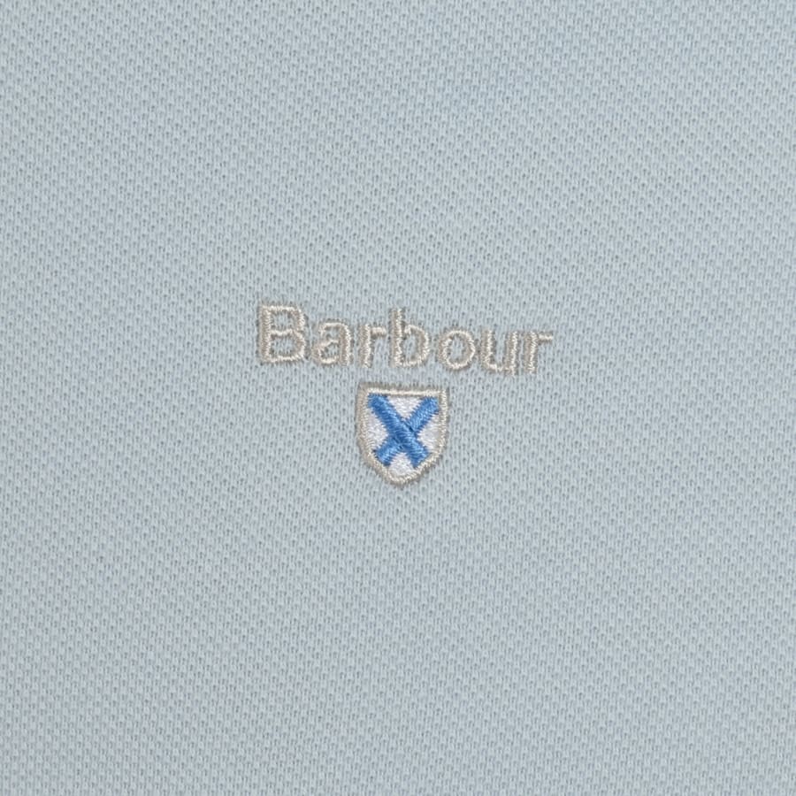 Image number 3 for Barbour Tartan Pique Polo T Shirt Blue