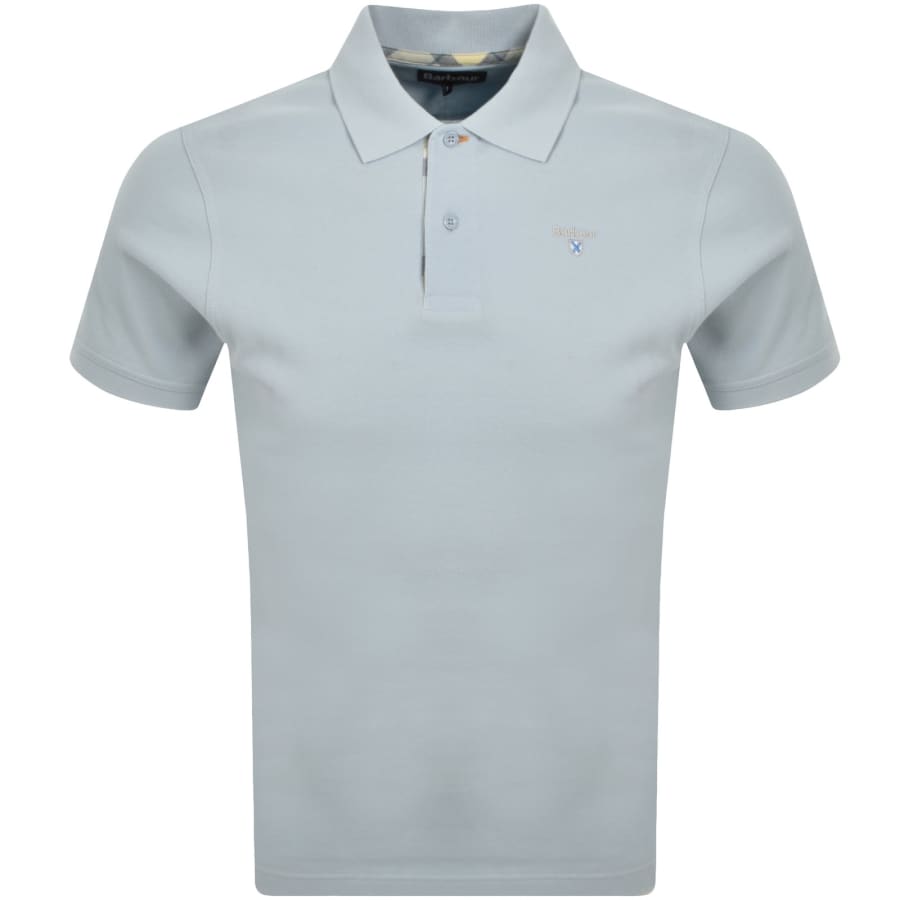 Image number 1 for Barbour Tartan Pique Polo T Shirt Blue