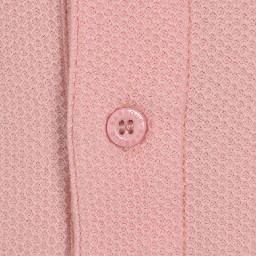 Image number 4 for Barbour Ferriby Textured Polo T Shirt Pink