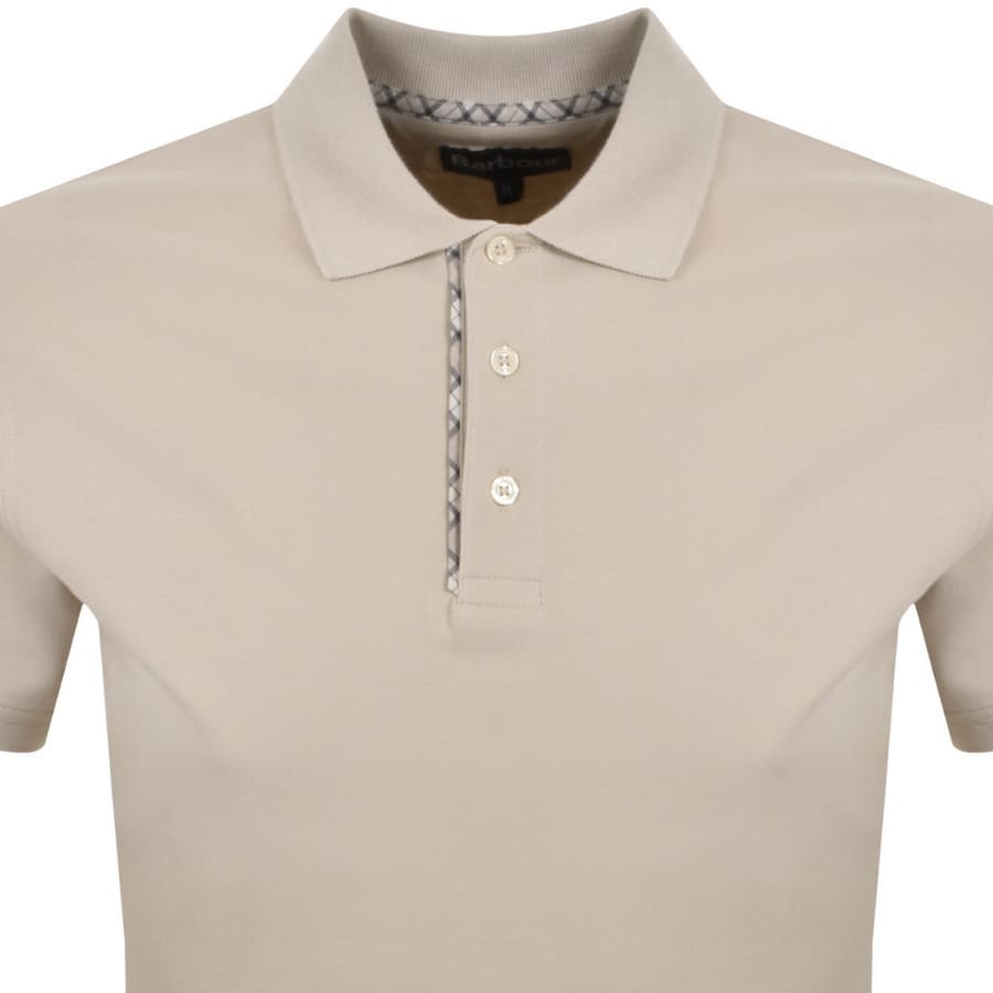 Image number 2 for Barbour Reston Tartan Trim Polo Mist Beige