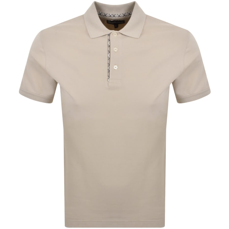 Image number 1 for Barbour Reston Tartan Trim Polo Mist Beige