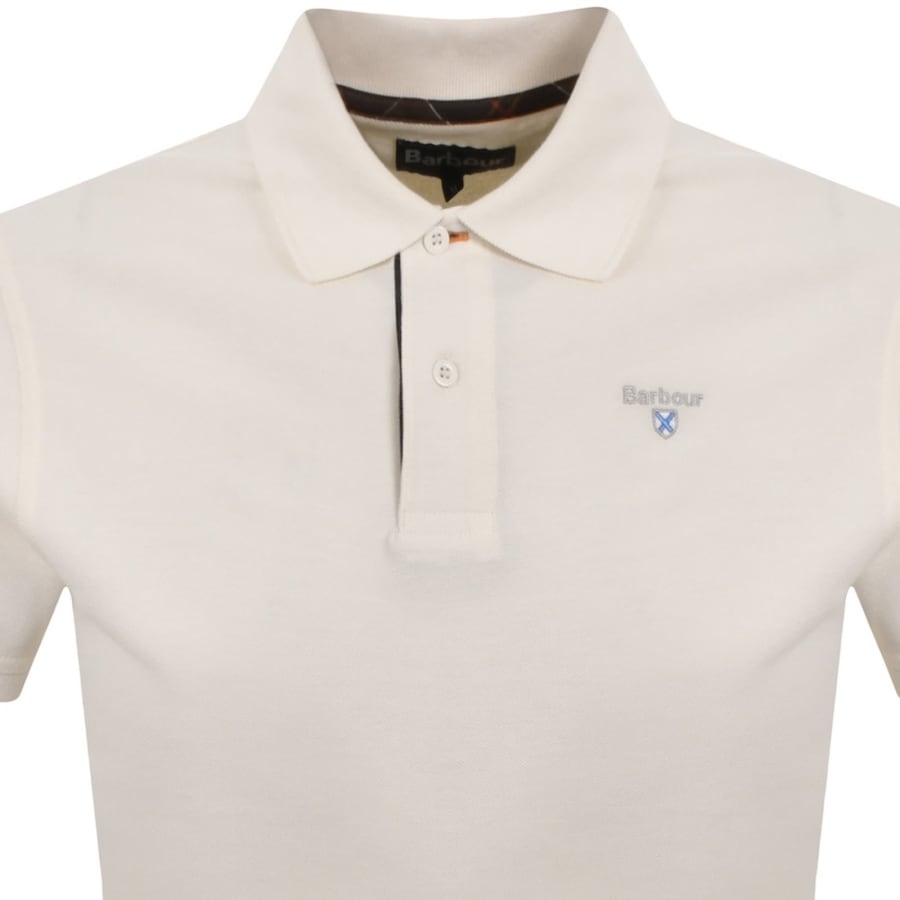 Image number 2 for Barbour Tartan Pique Polo T Shirt Cream