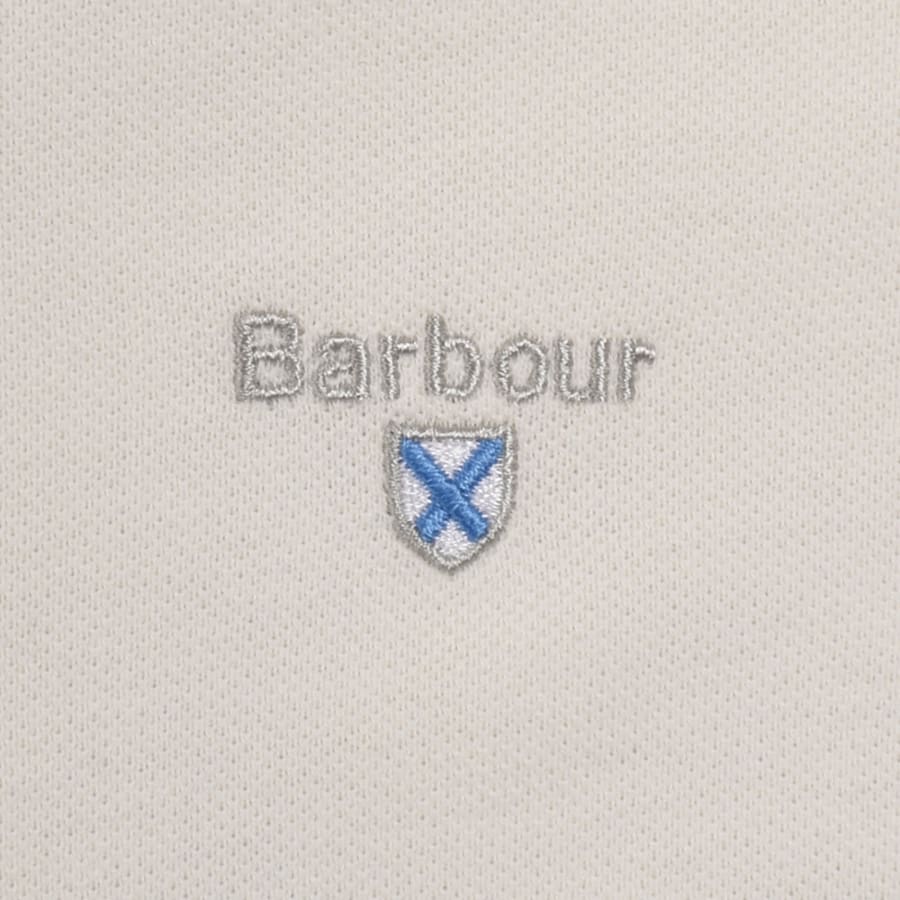 Image number 3 for Barbour Tartan Pique Polo T Shirt Cream