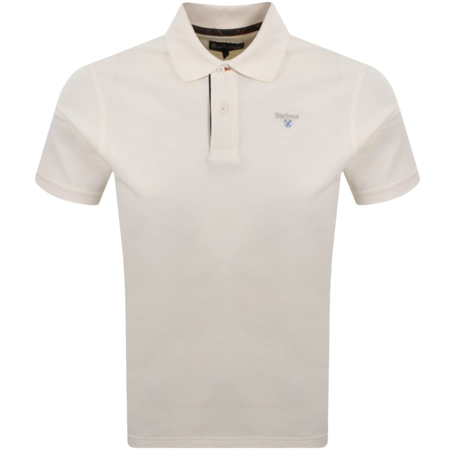 Image number 1 for Barbour Tartan Pique Polo T Shirt Cream
