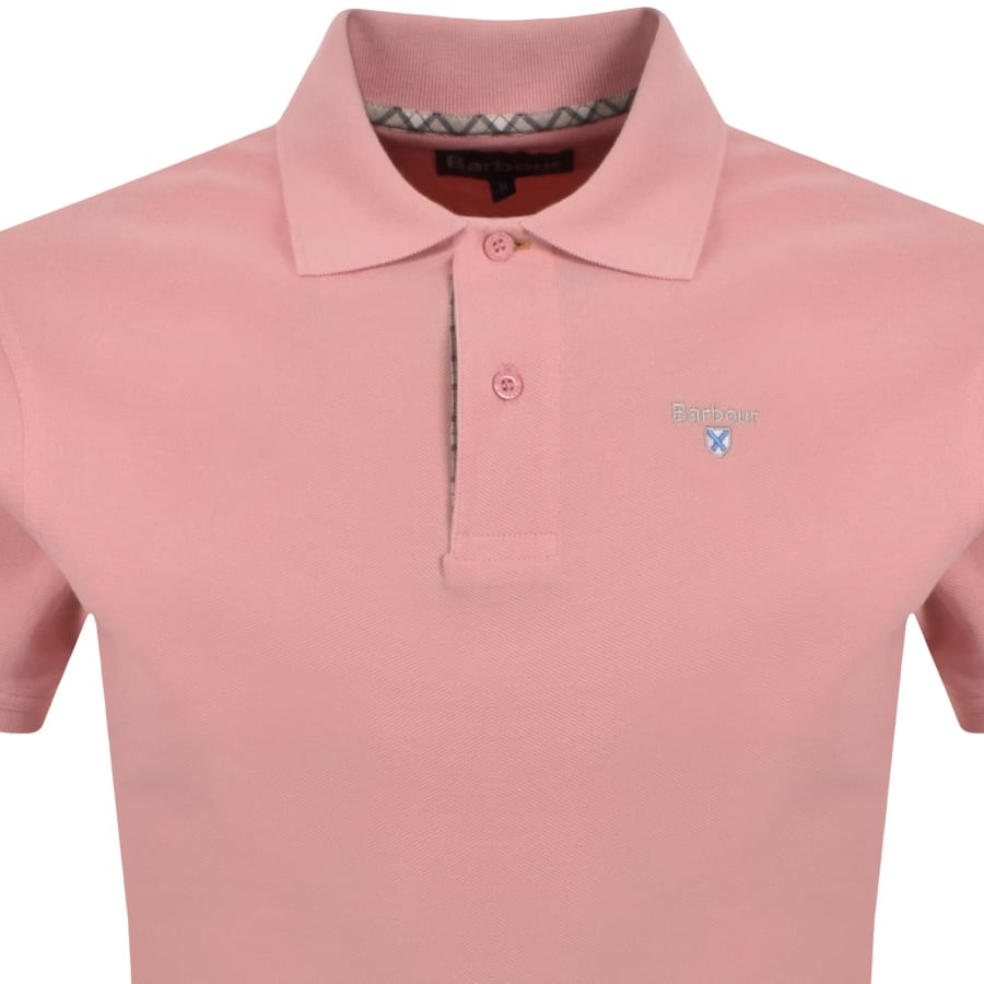 Image number 2 for Barbour Tartan Pique Polo T Shirt Pink
