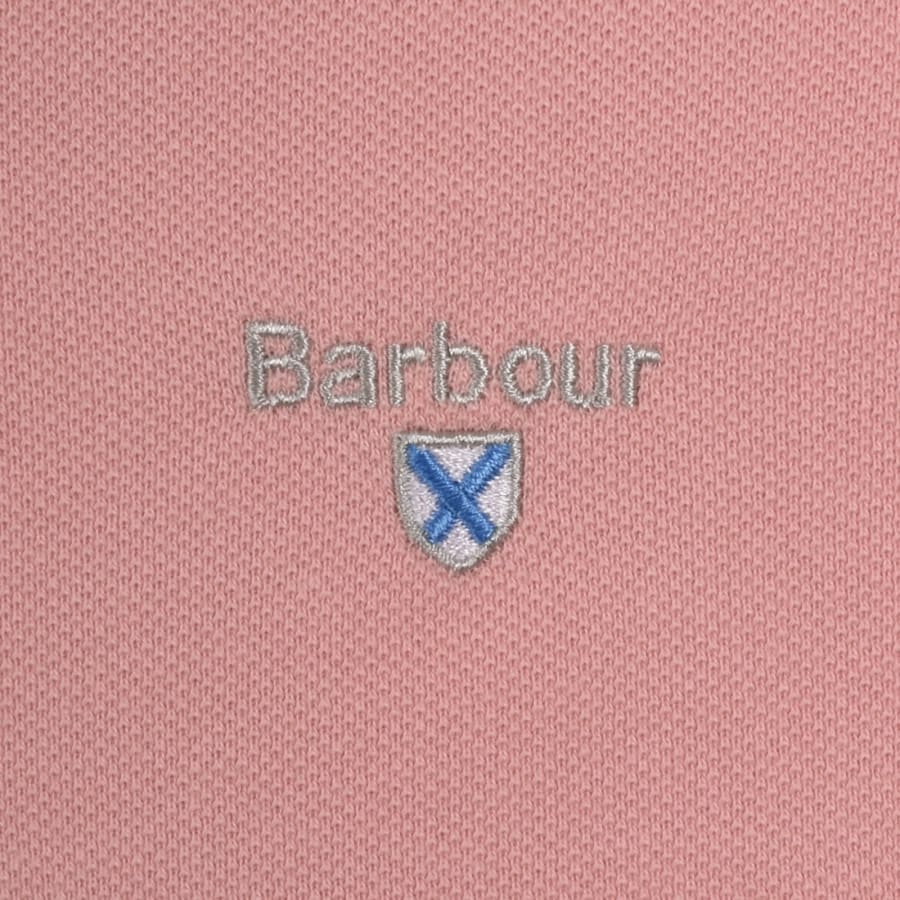 Image number 3 for Barbour Tartan Pique Polo T Shirt Pink