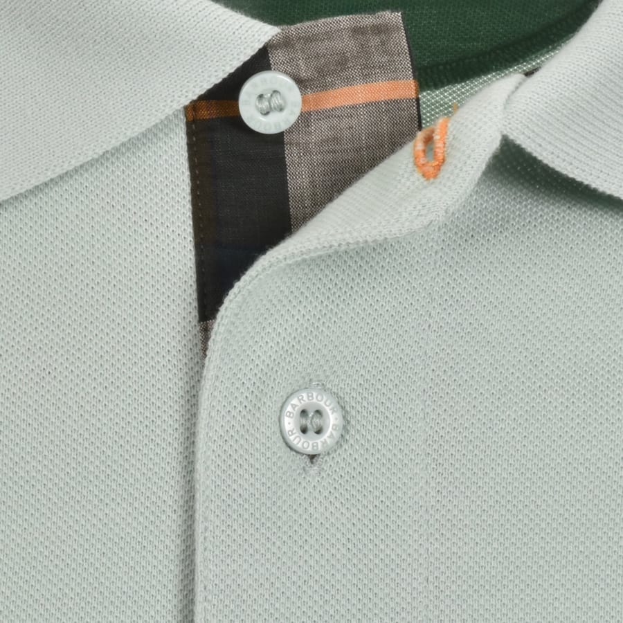 Image number 4 for Barbour Tartan Pique Polo T Shirt Mint Blue