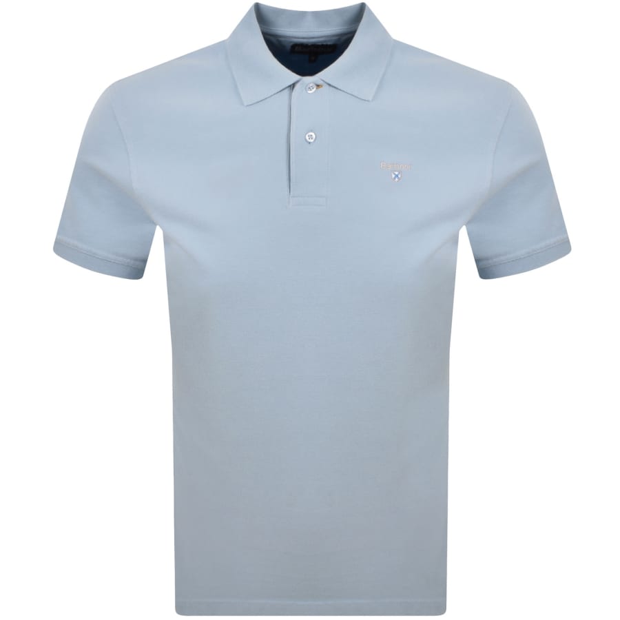 Image number 1 for Barbour Original Sports Polo T Shirt Sky Blue