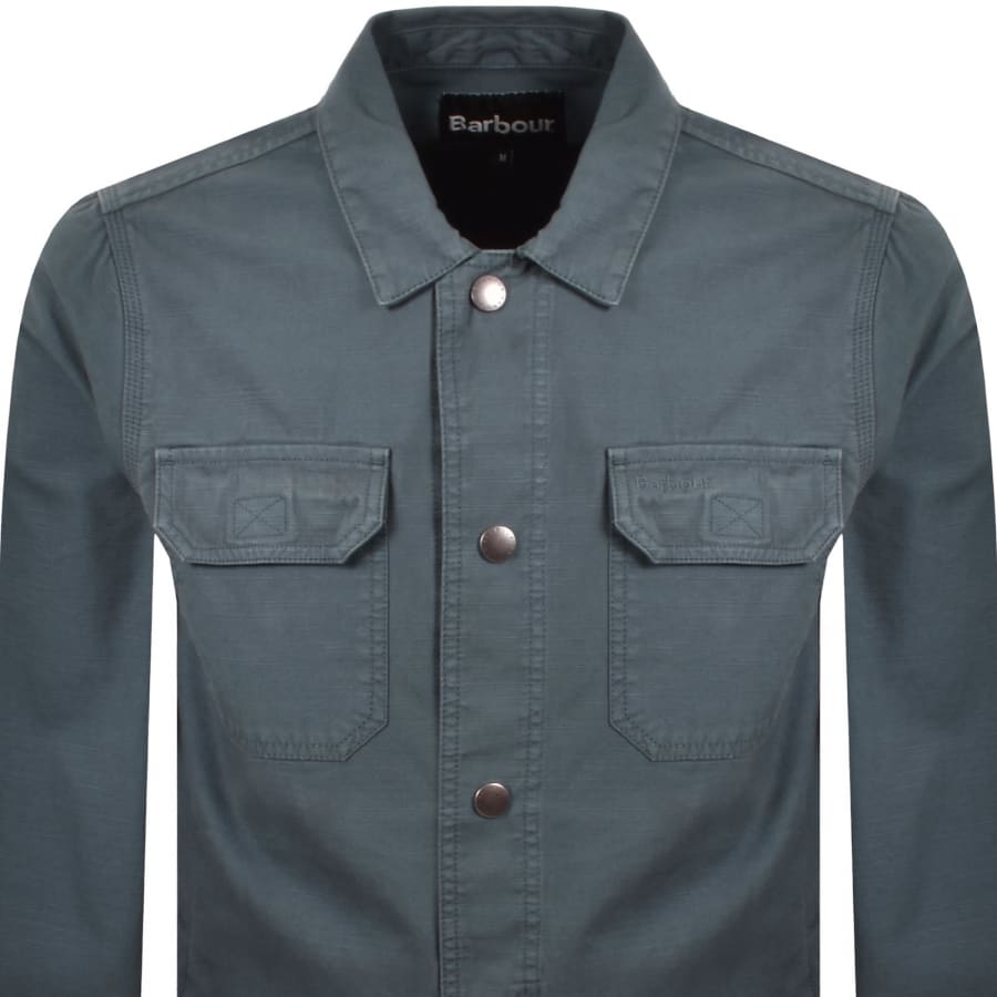 Image number 2 for Barbour Draftmen Overshirt Dusk Blue