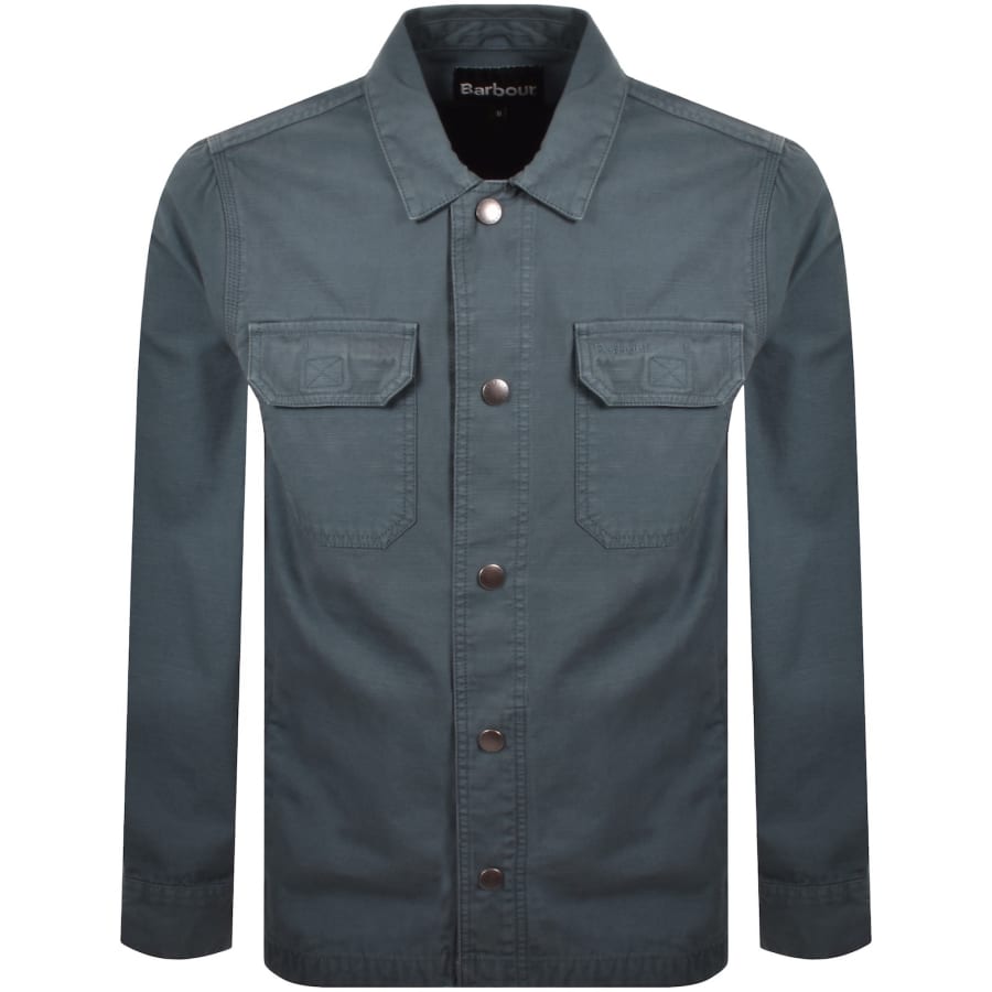 Image number 1 for Barbour Draftmen Overshirt Dusk Blue