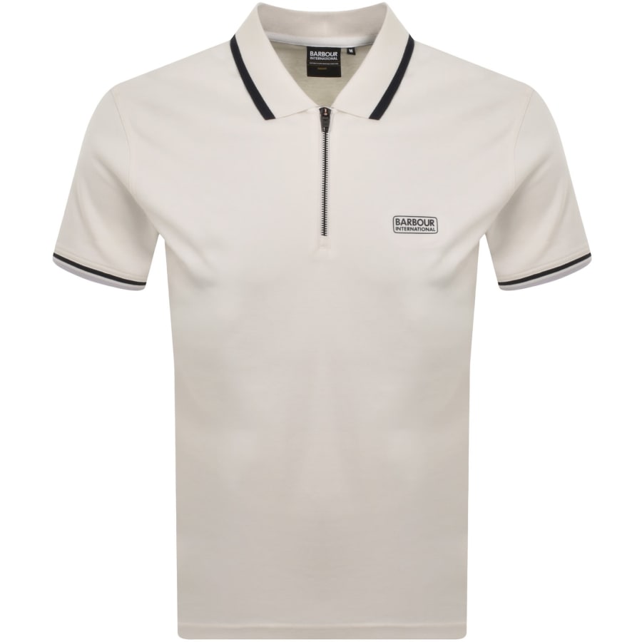Image number 1 for Barbour International Panter Interlock Polo Cream