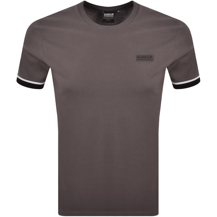 Image number 1 for Barbour International Deep Cuff T Shirt Grey