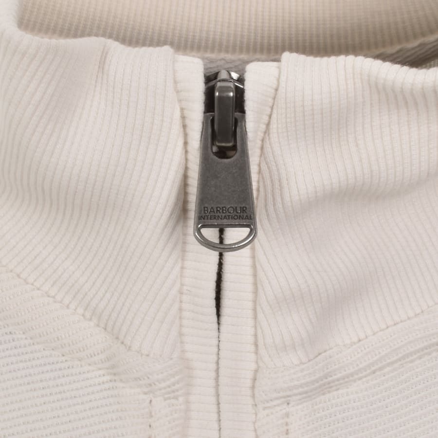 Image number 5 for Barbour International Kaspain Zip Sweatshirt Cream