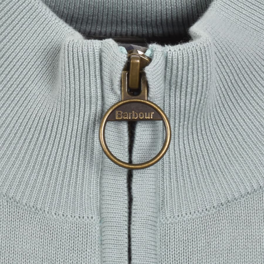 Image number 4 for Barbour Lingwood Half Zip Knit Jumper Blue