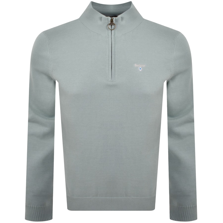 Image number 1 for Barbour Lingwood Half Zip Knit Jumper Blue