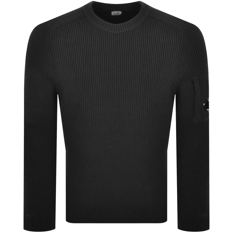 Image number 2 for CP Company Rib Knit Jumper Black