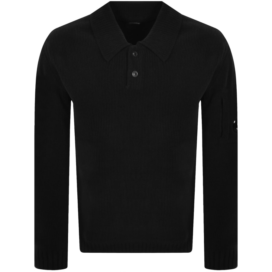 Image number 2 for CP Company Knit Polo T Shirt Black