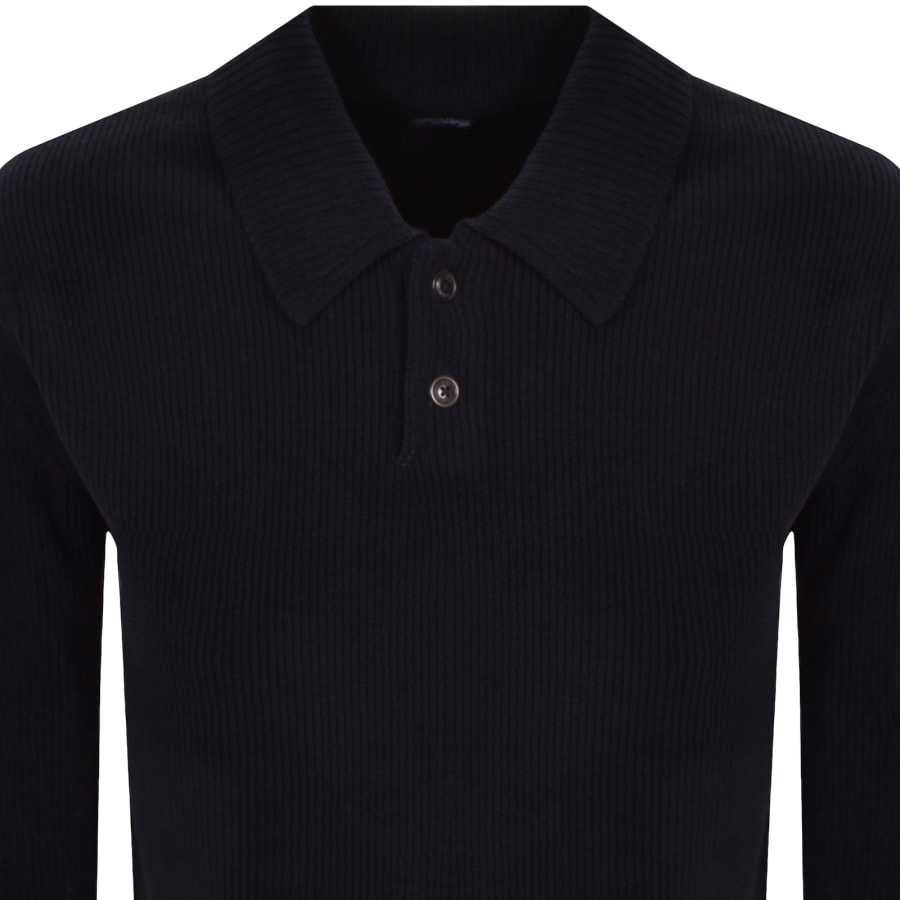 Image number 3 for CP Company Knit Polo T Shirt Navy