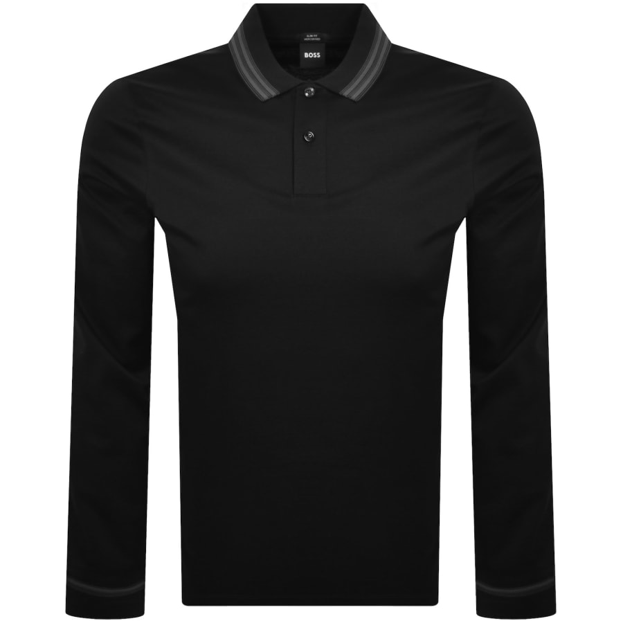 Image number 1 for BOSS H Pleins Slim Fit Polo T Shirt Black