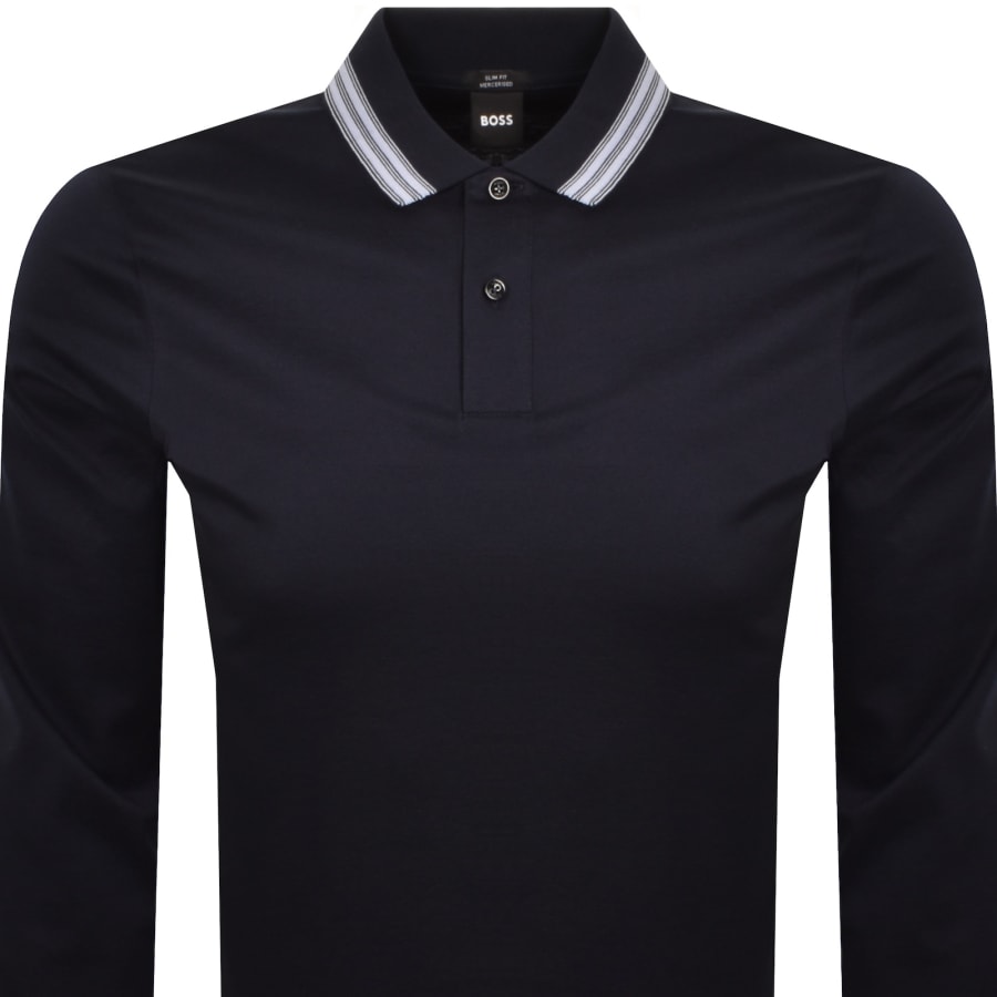 Image number 2 for BOSS H Pleins Slim Fit Polo T Shirt Navy
