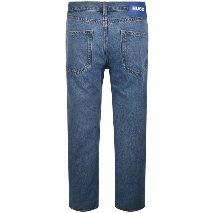 Image number 3 for HUGO Blue Straight Fit Jonah Mid Blue Jeans