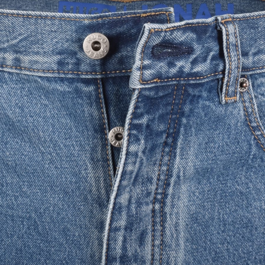Image number 5 for HUGO Blue Straight Fit Jonah Mid Blue Jeans