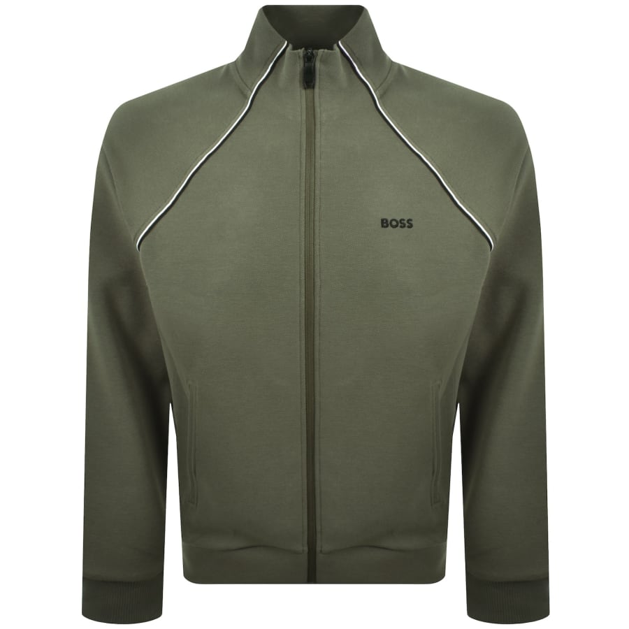 Image number 2 for BOSS Contrast Piping Tracksuit Set Green