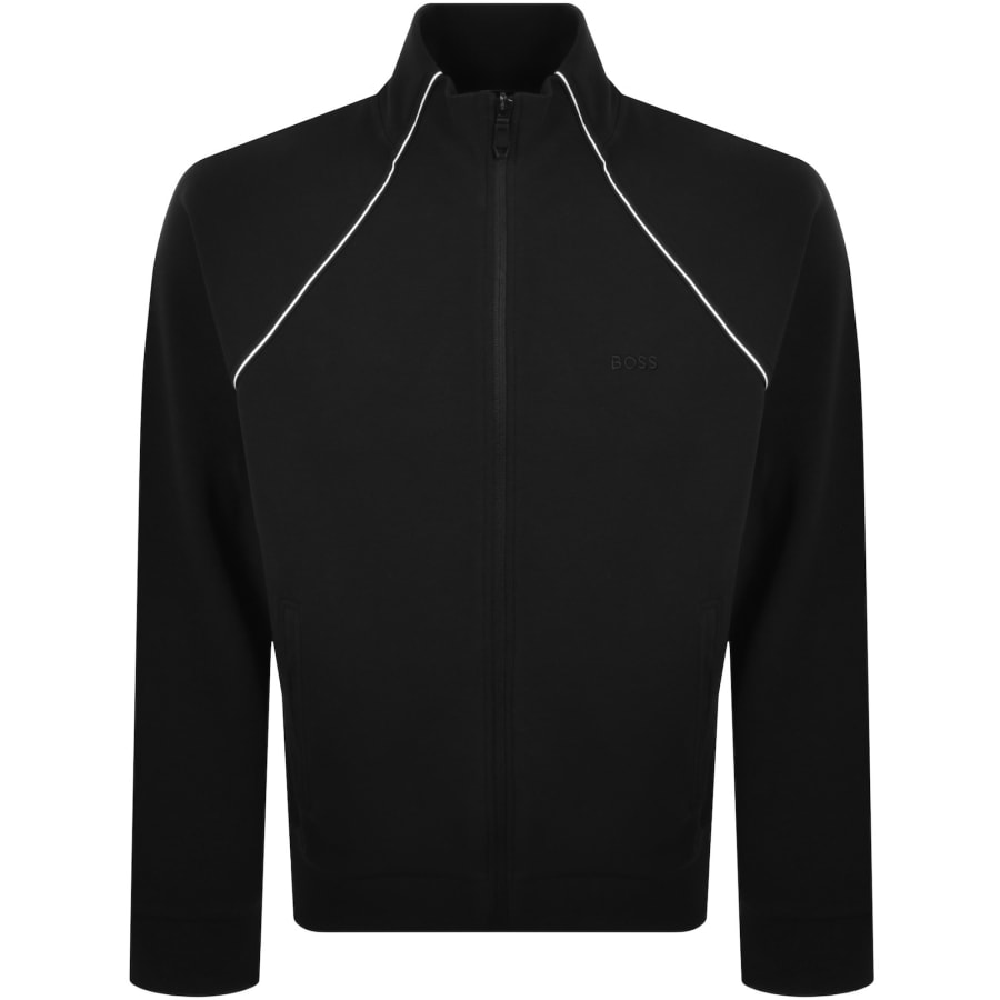 Image number 2 for BOSS Contrast Piping Tracksuit Set Black
