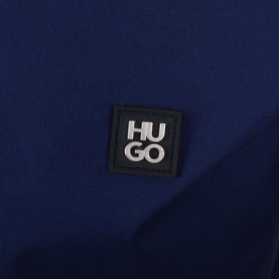 Image number 3 for HUGO Long Sleeved Ermo Shirt Navy