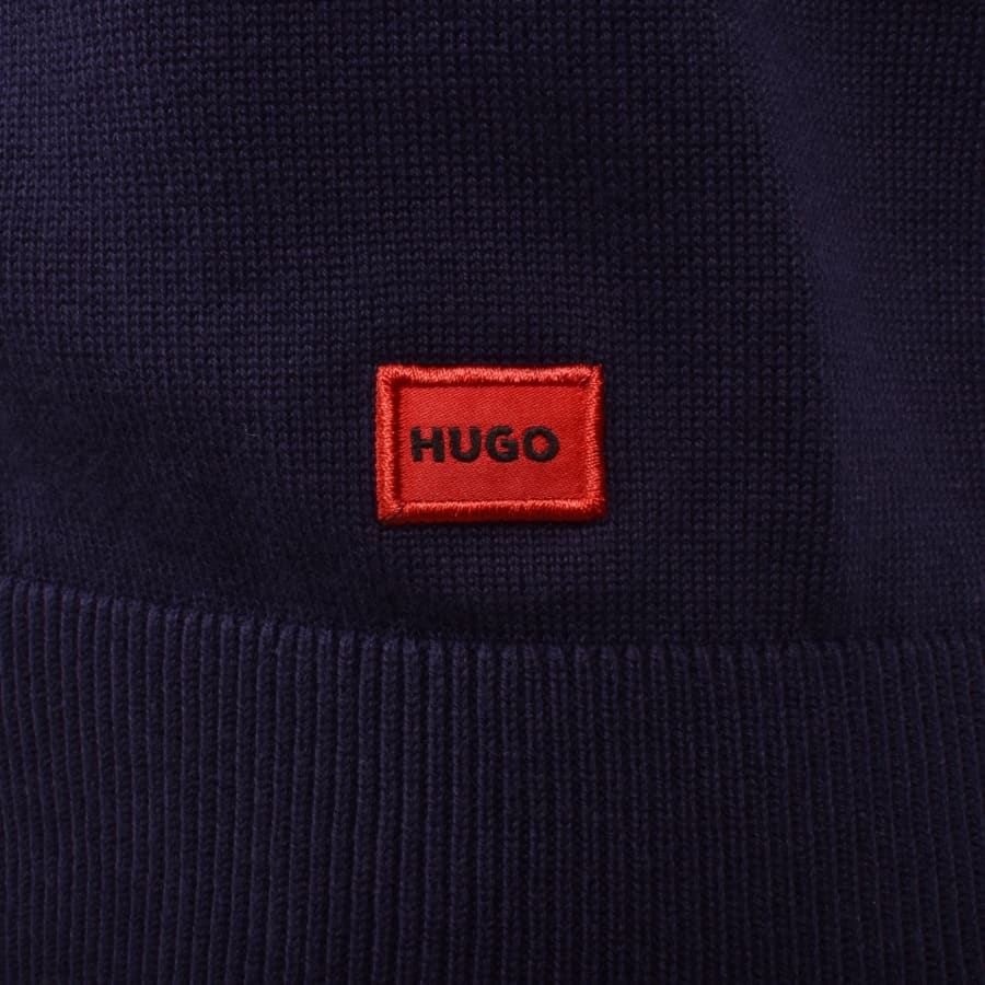 Image number 3 for HUGO San Jacque Full Zip Knit Jumper Navy