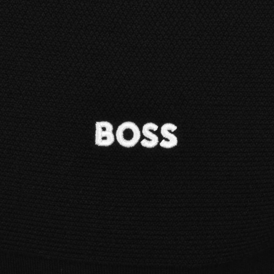 Image number 3 for BOSS Hydro Quarter Zip Knit Jumper Black