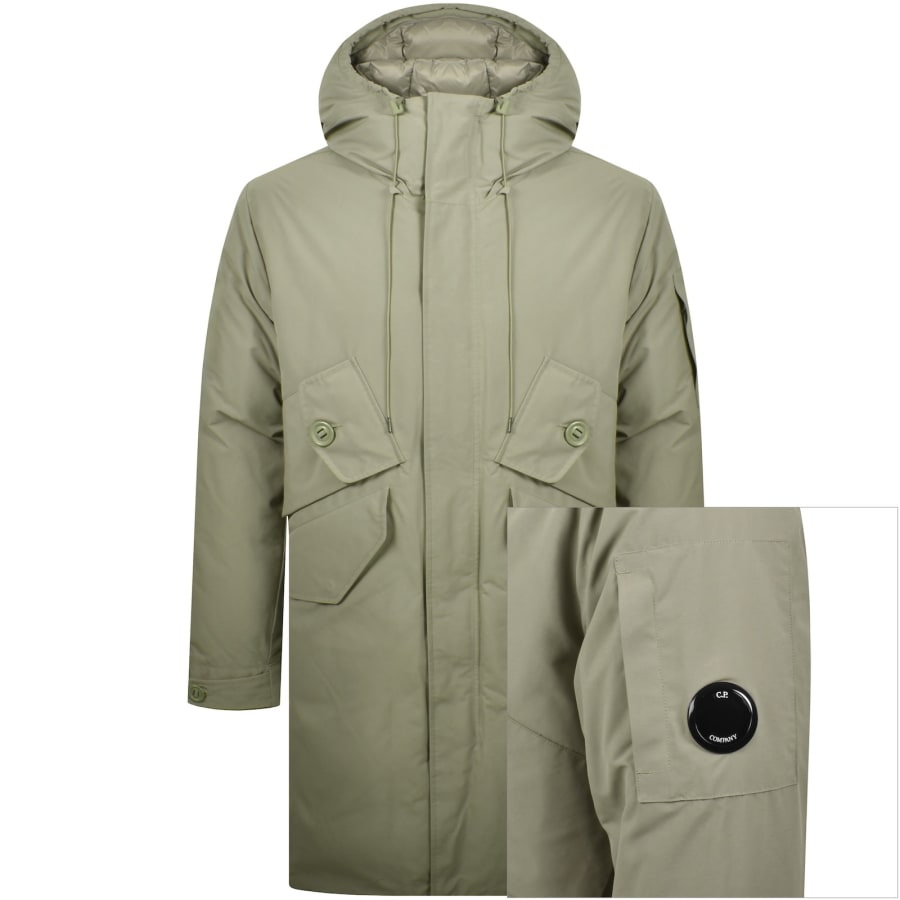 Image number 1 for CP Company Long Jacket Green