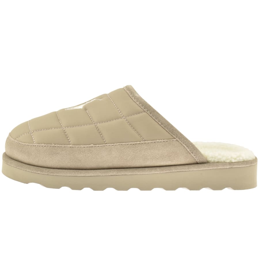 Image number 2 for Ralph Lauren Reade Scuff Slippers Beige