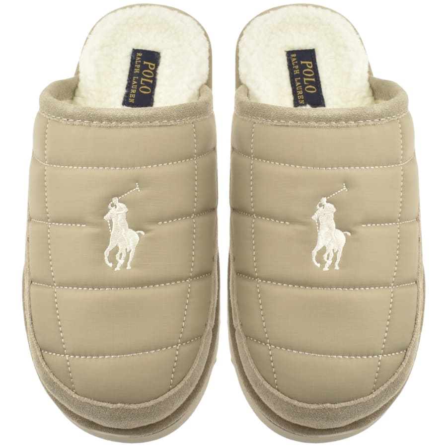 Image number 1 for Ralph Lauren Reade Scuff Slippers Beige