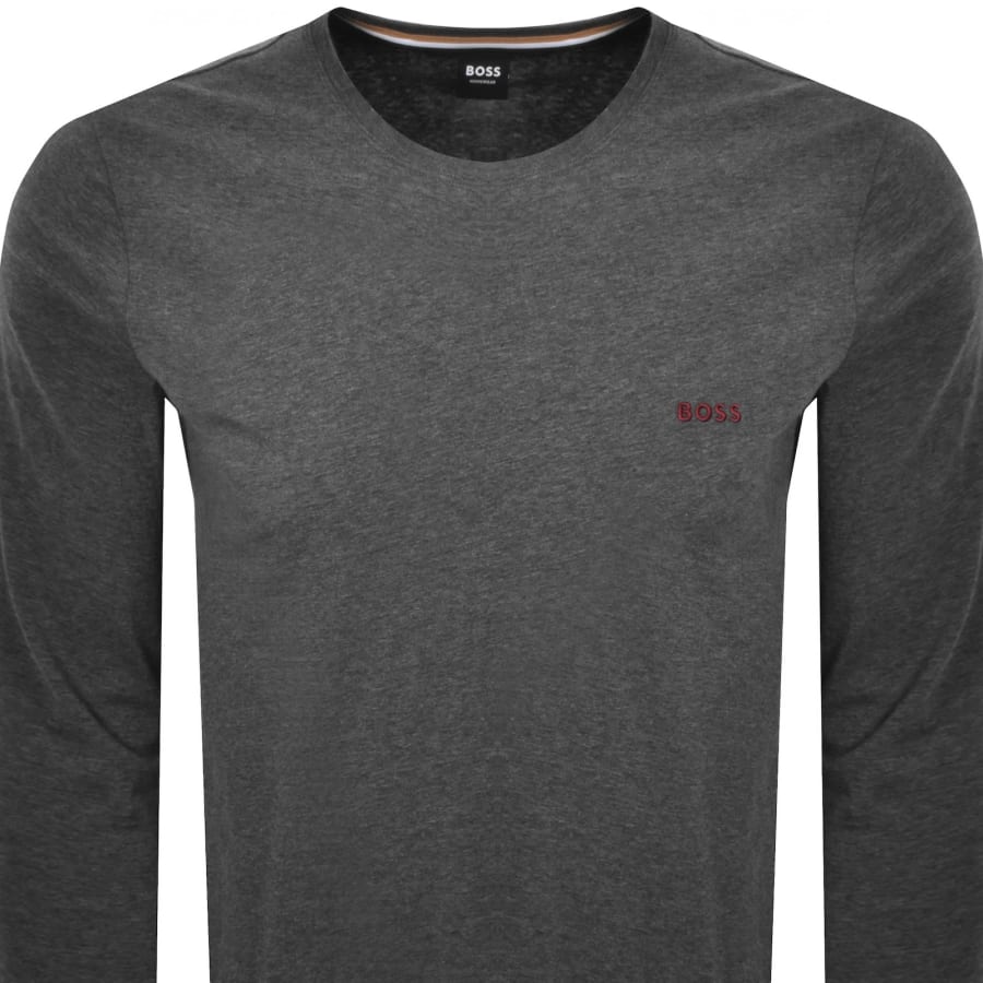 Image number 2 for BOSS Mix And Match Long Sleeve T Shirt Grey