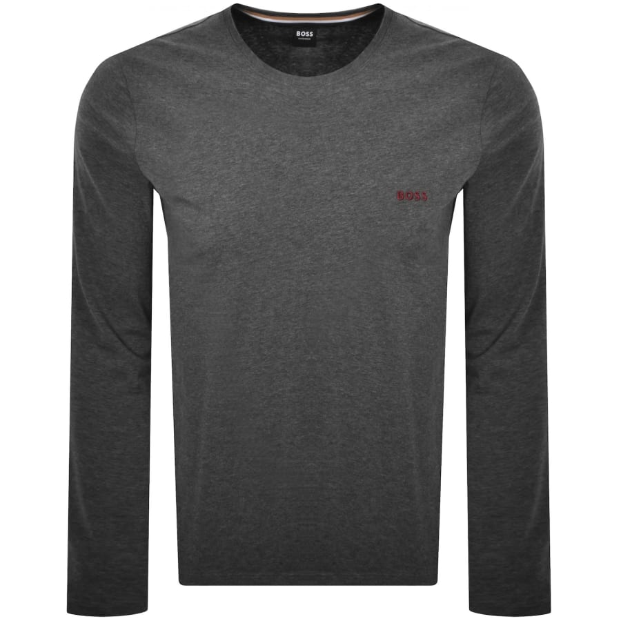 Image number 1 for BOSS Mix And Match Long Sleeve T Shirt Grey