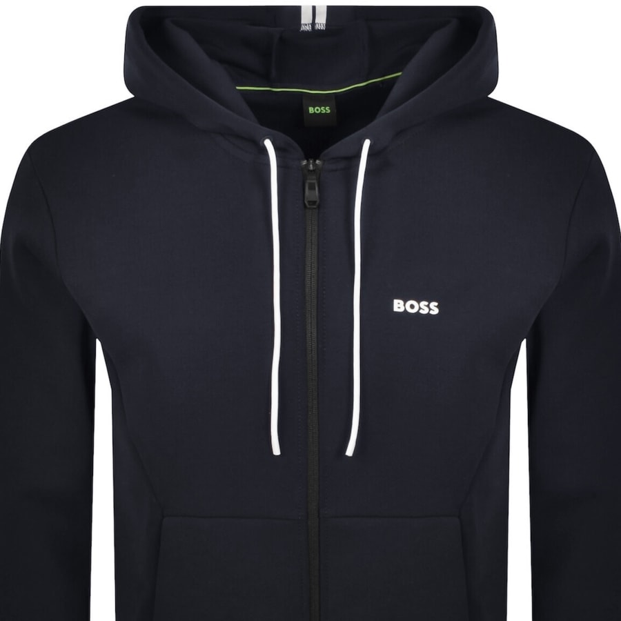 Image number 2 for BOSS Full Zip Zone Hoodie Navy