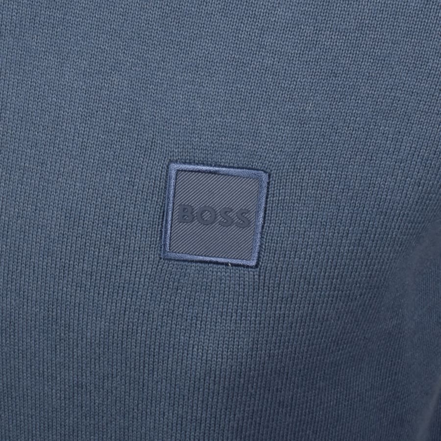 Image number 3 for BOSS Kanobix Quarter Zip Jumper Blue