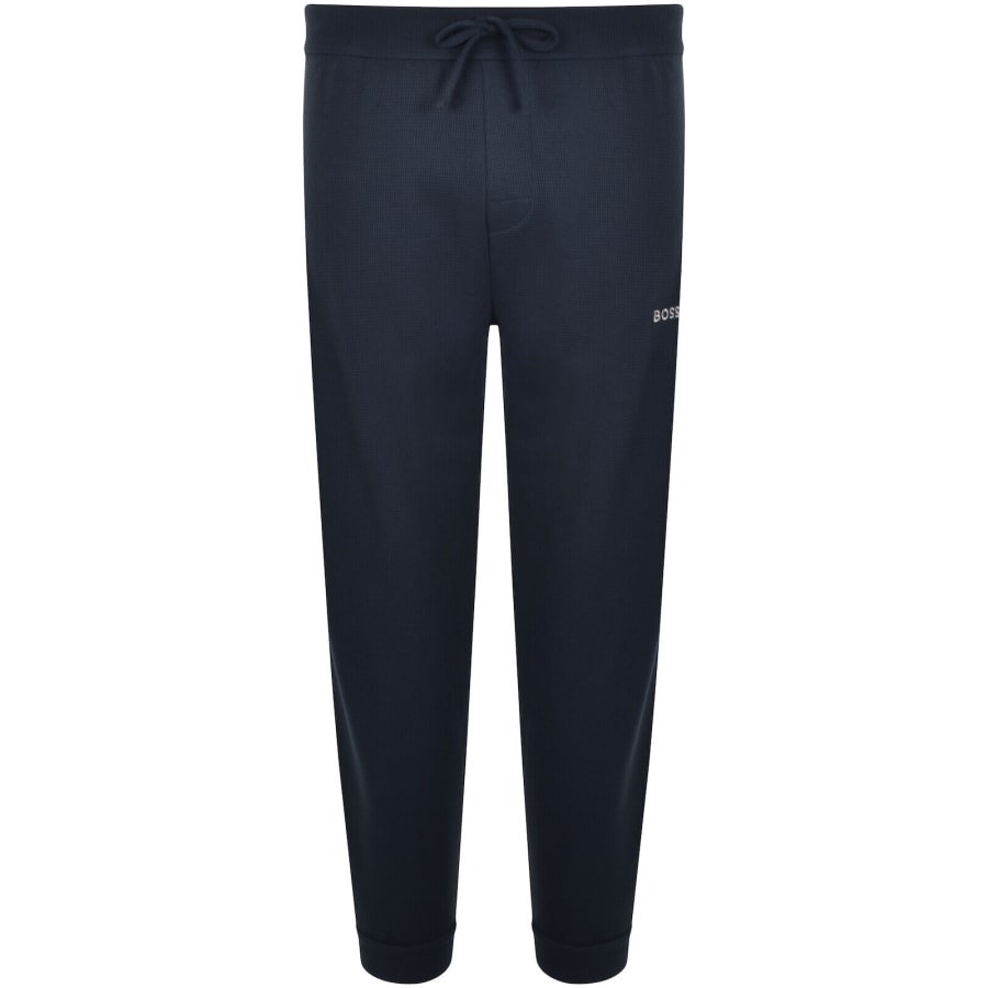 Image number 1 for BOSS Waffle Cuff Joggers Navy