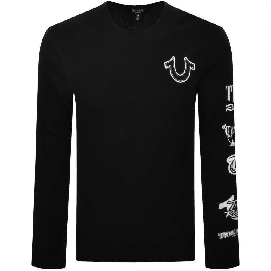 Image number 1 for True Religion Long Sleeve Thermal T Shirt Black
