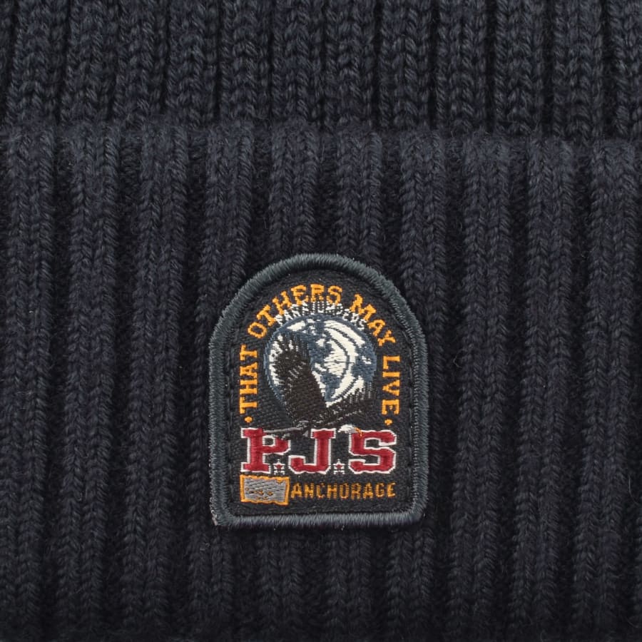 Image number 3 for Parajumpers Ribbed Beanie Hat Navy