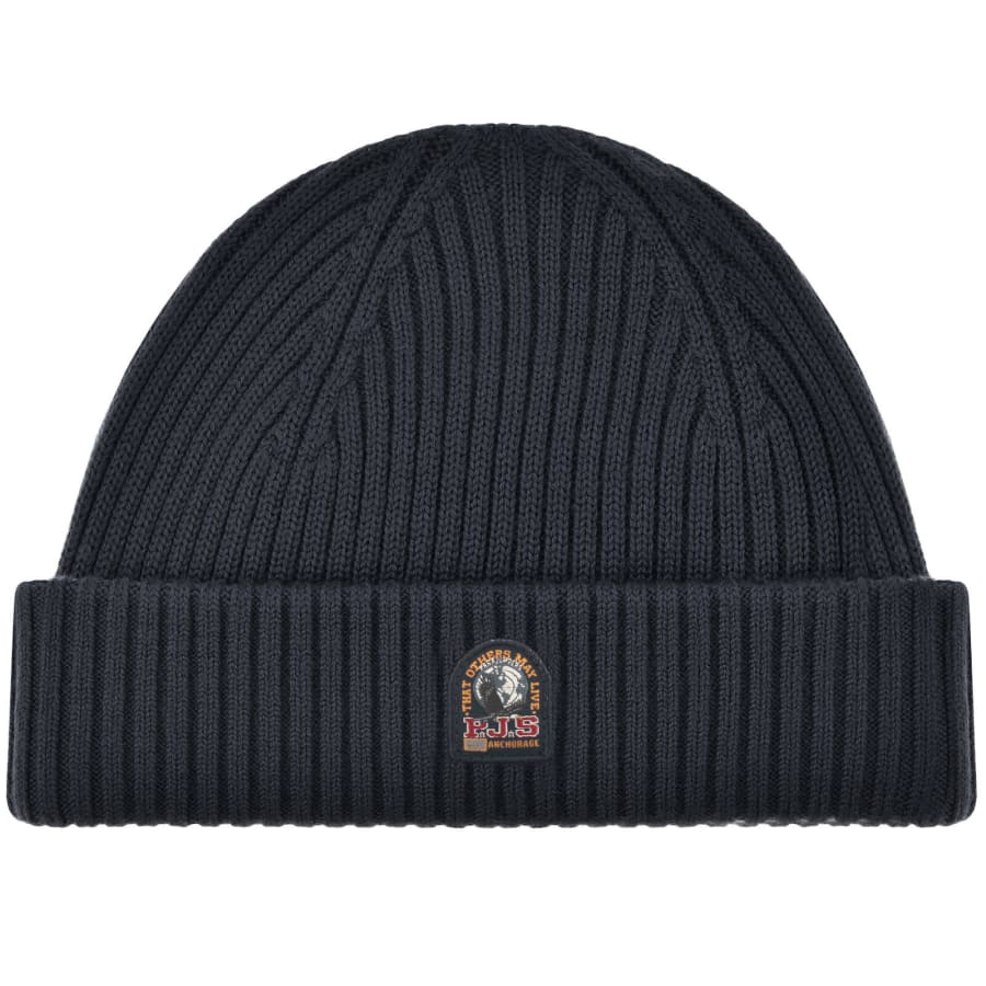 Image number 1 for Parajumpers Ribbed Beanie Hat Navy