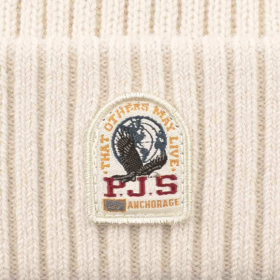 Image number 3 for Parajumpers Ribbed Beanie Hat Beige