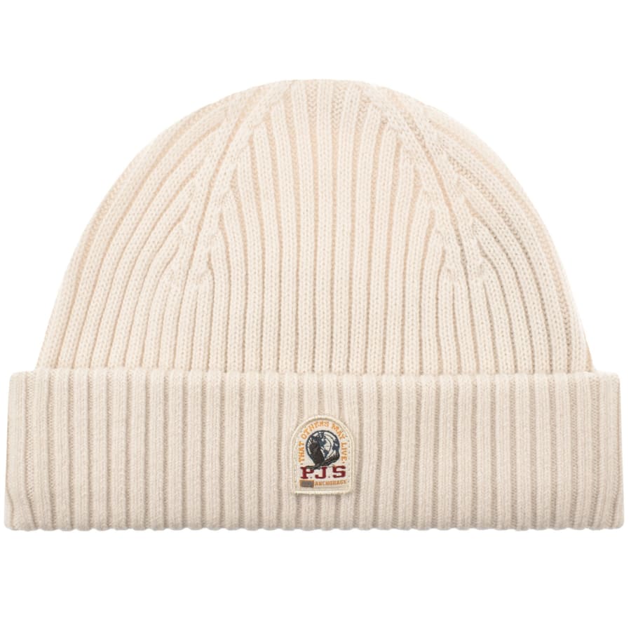 Image number 1 for Parajumpers Ribbed Beanie Hat Beige
