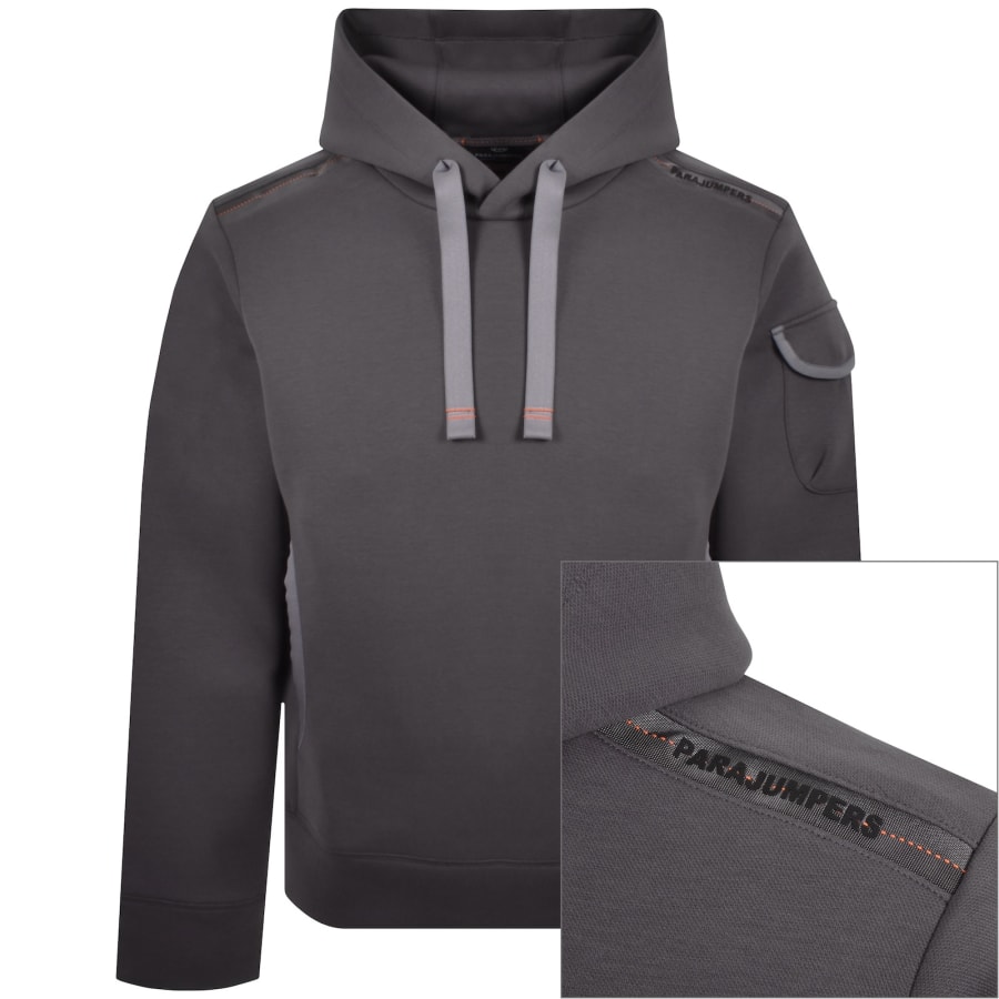 Image number 1 for Parajumpers Ike Hoodie Pewter Grey